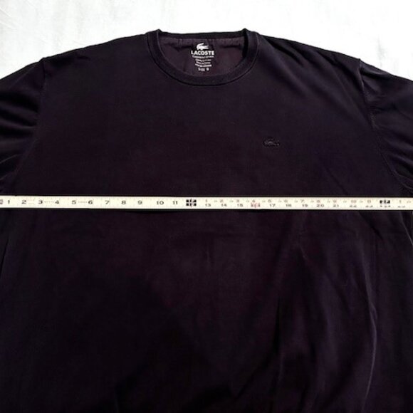 Lacoste Mens Long Sleeve Cotton Crewneck Shirt Navy Blue Size 9 (4XL) Navy Croc - Picture 4 of 10